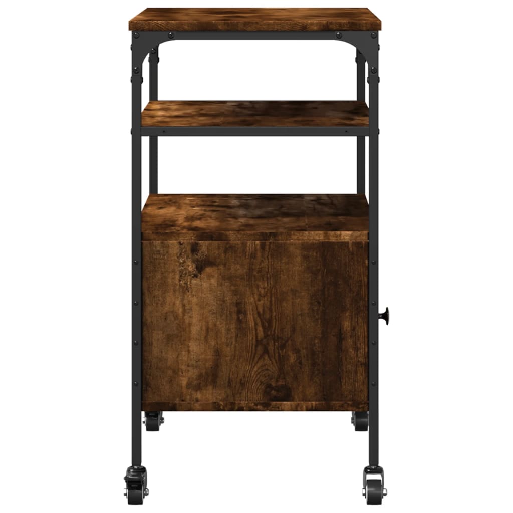 3 szintes füstös tölgy színű nyomtatóállvány 50 x 40 x 76 cm