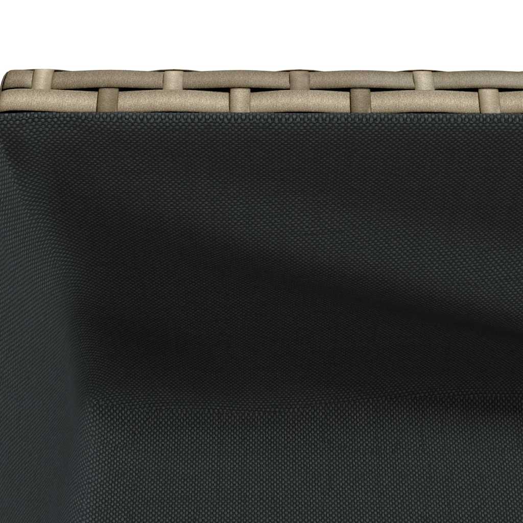 Szürke polyrattan kerti ültetőláda polccal