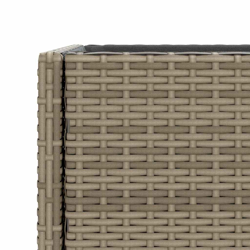 Szürke polyrattan kerti ültetőláda polccal