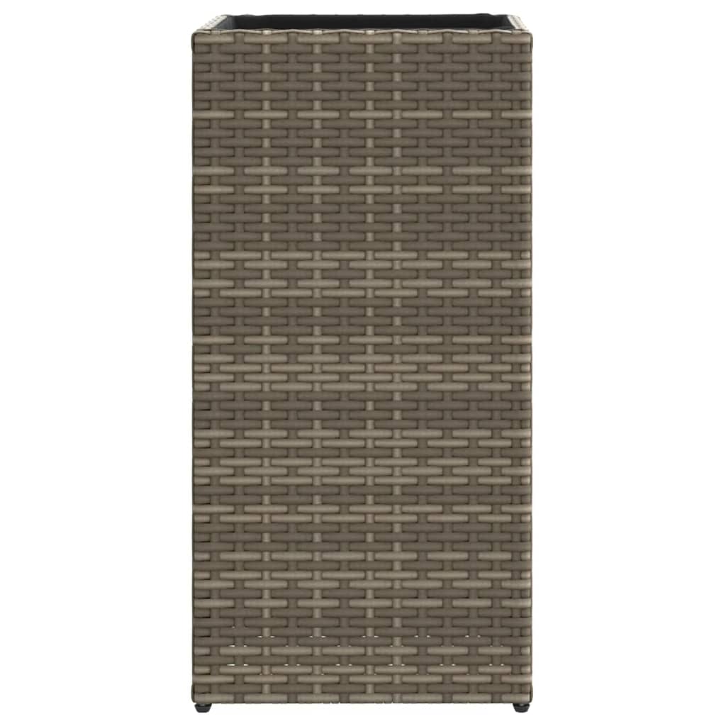 Szürke polyrattan kerti ültetőláda 30x30x60 cm