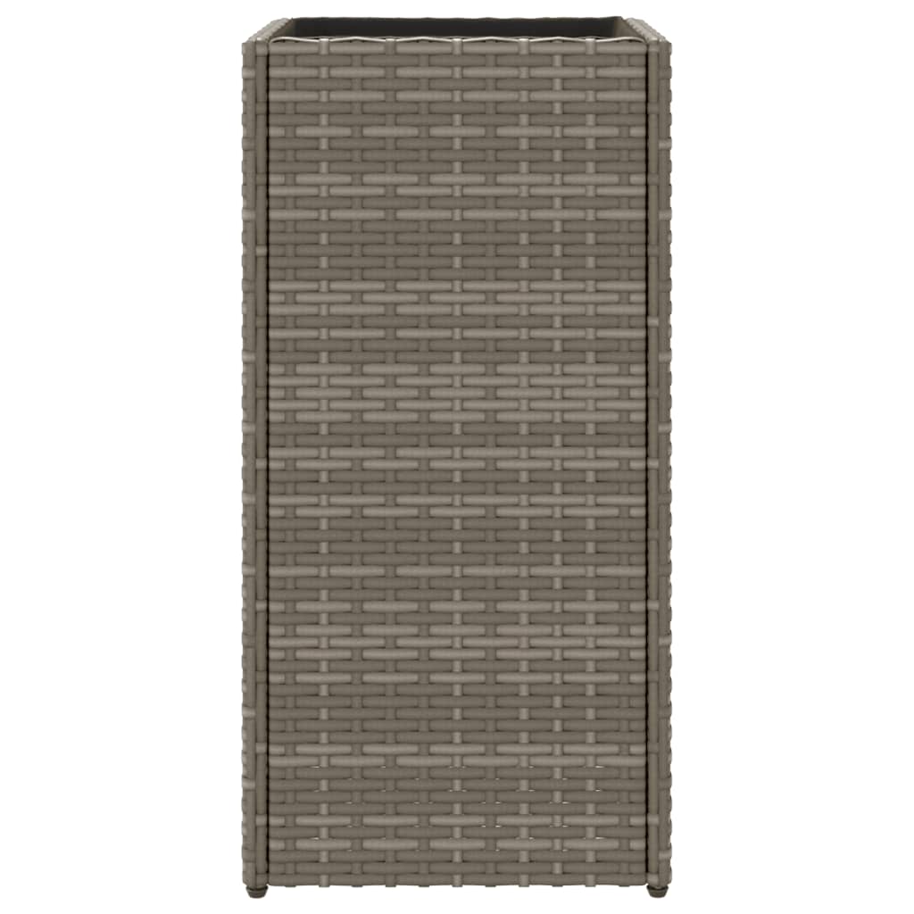 Szürke polyrattan kerti ültetőláda 30x30x60 cm