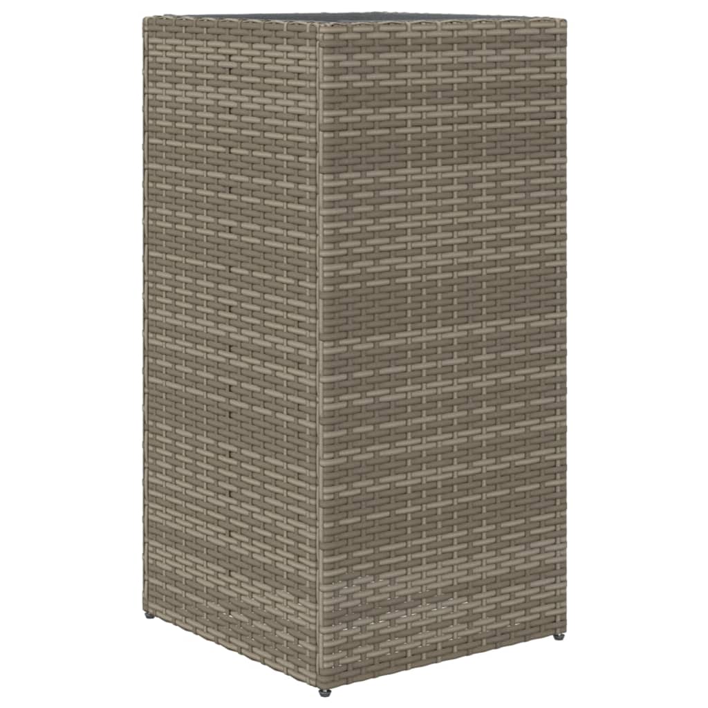 Szürke polyrattan kerti ültetőláda 40x40x80 cm