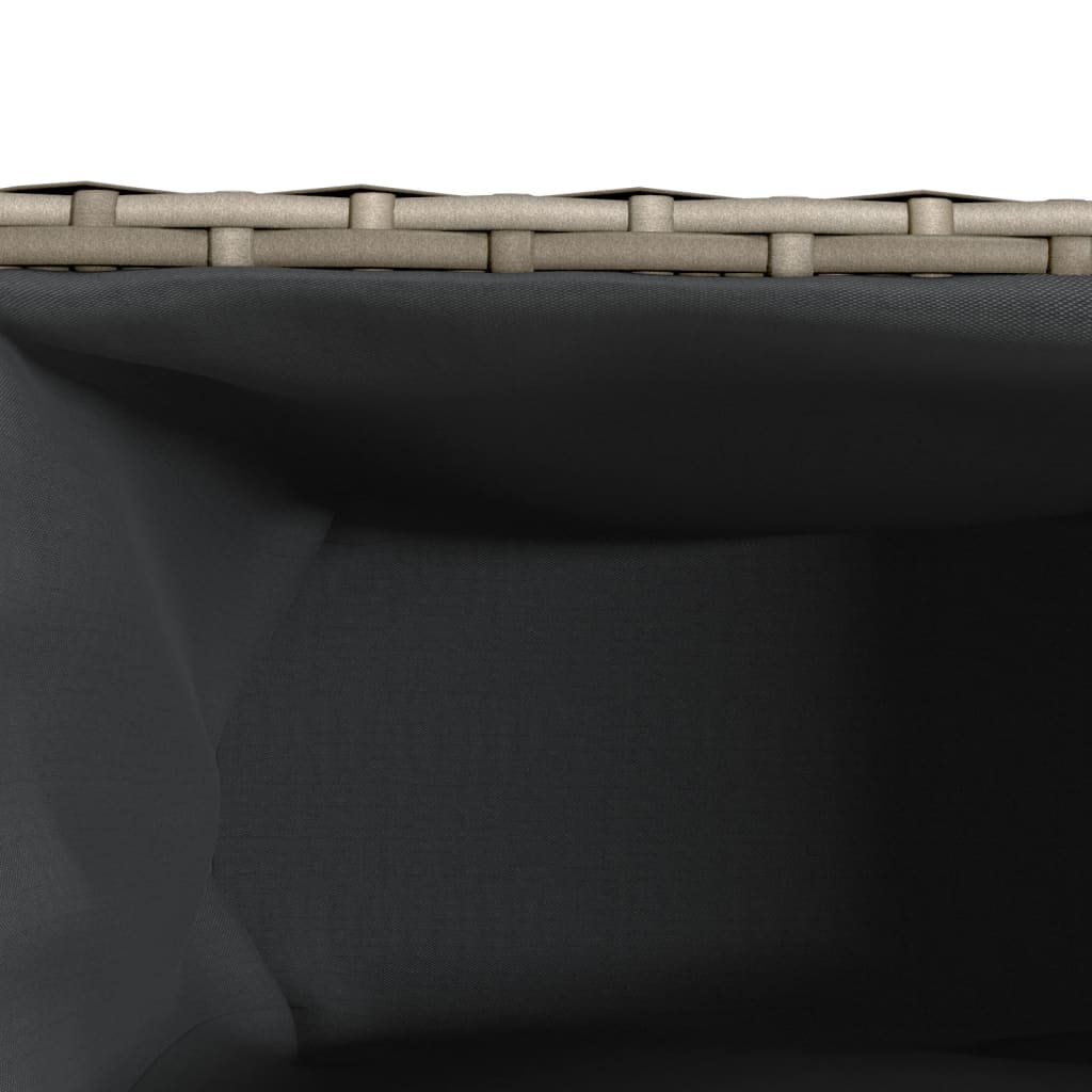Szürke polyrattan kerti ültetőláda 3 cseréppel 105x30x32 cm