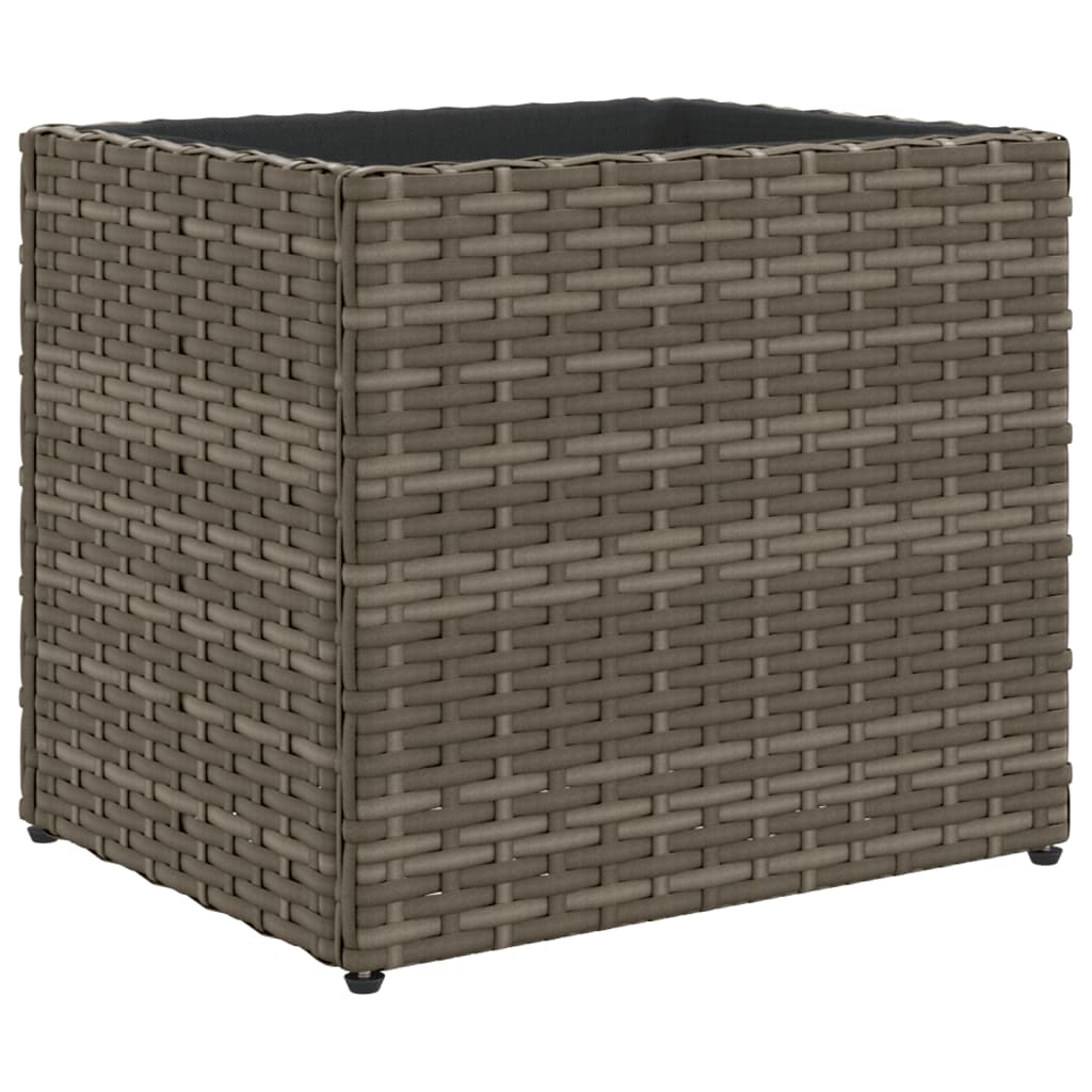 Szürke polyrattan kerti ültetőláda 36x30x32 cm