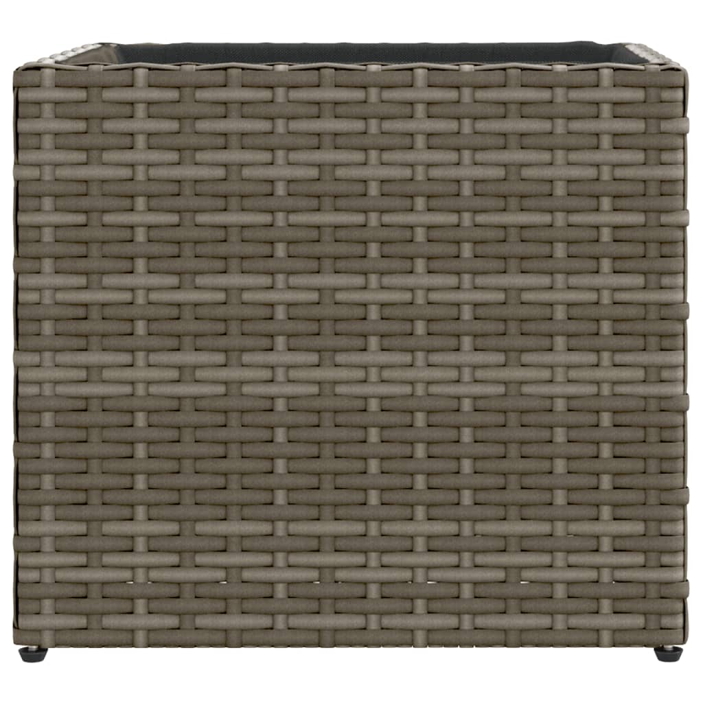 Szürke polyrattan kerti ültetőláda 36x30x32 cm