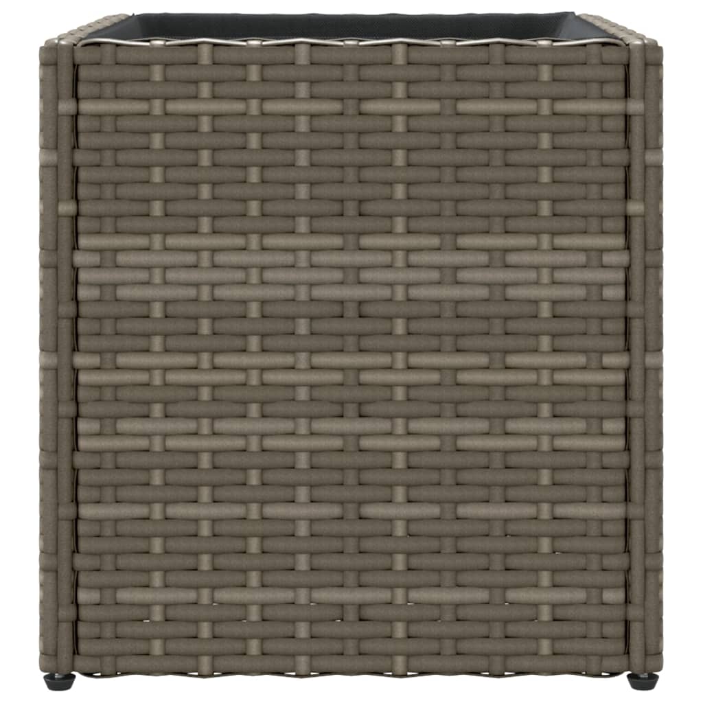 Szürke polyrattan kerti ültetőláda 36x30x32 cm