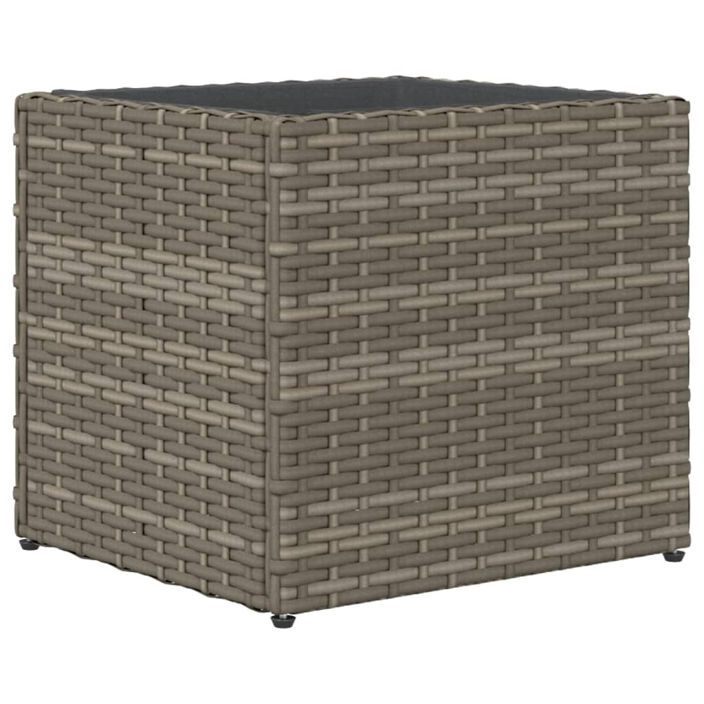 Szürke polyrattan kerti ültetőláda 36x30x32 cm