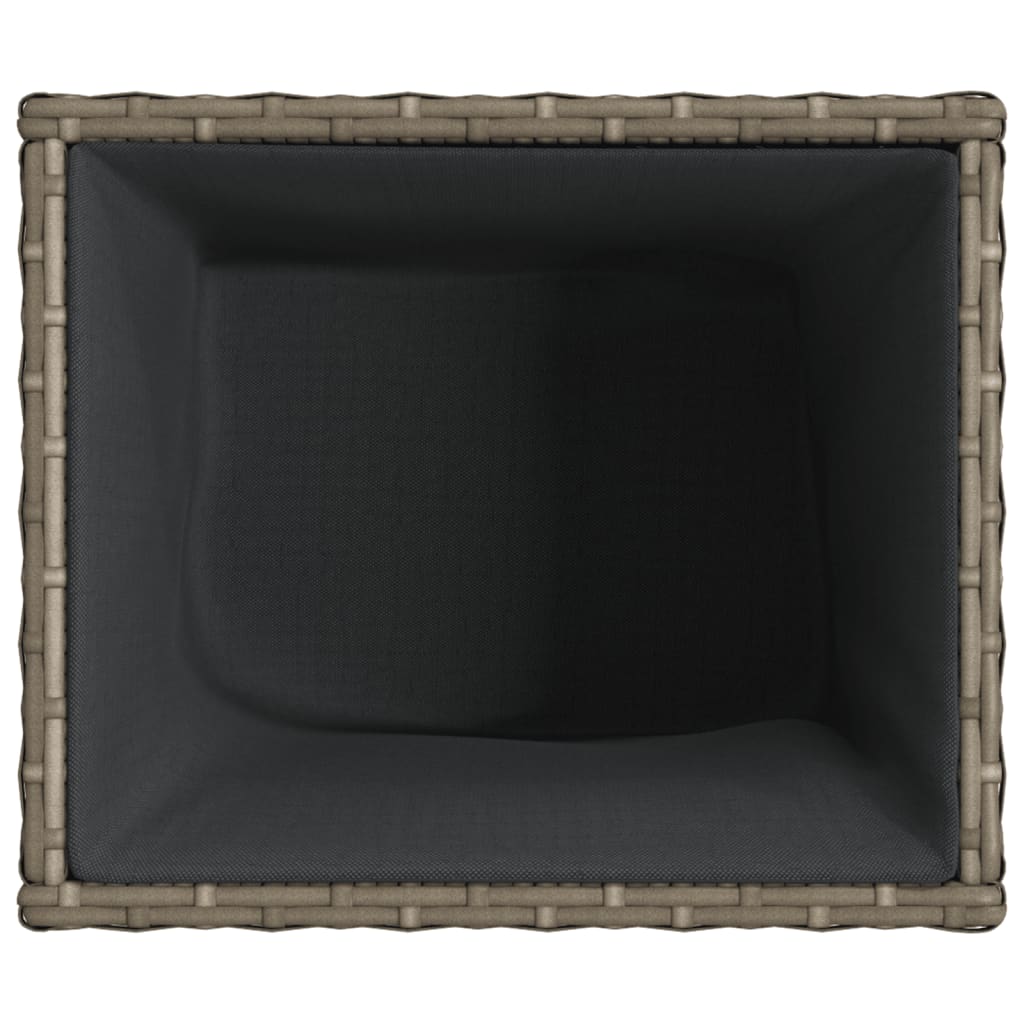 Szürke polyrattan kerti ültetőláda 36x30x32 cm