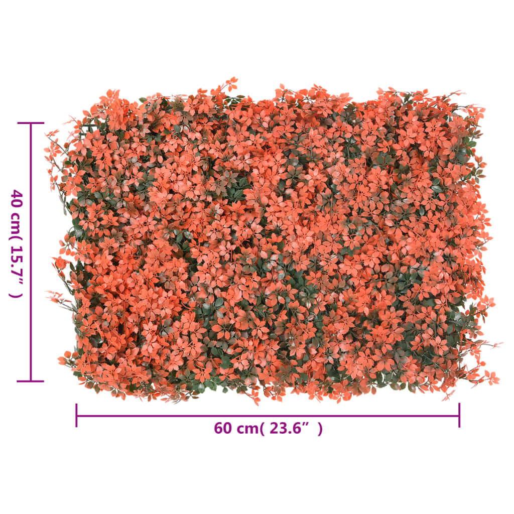  6 db világos piros műjuharlevél-kerítés 40 x 60 cm