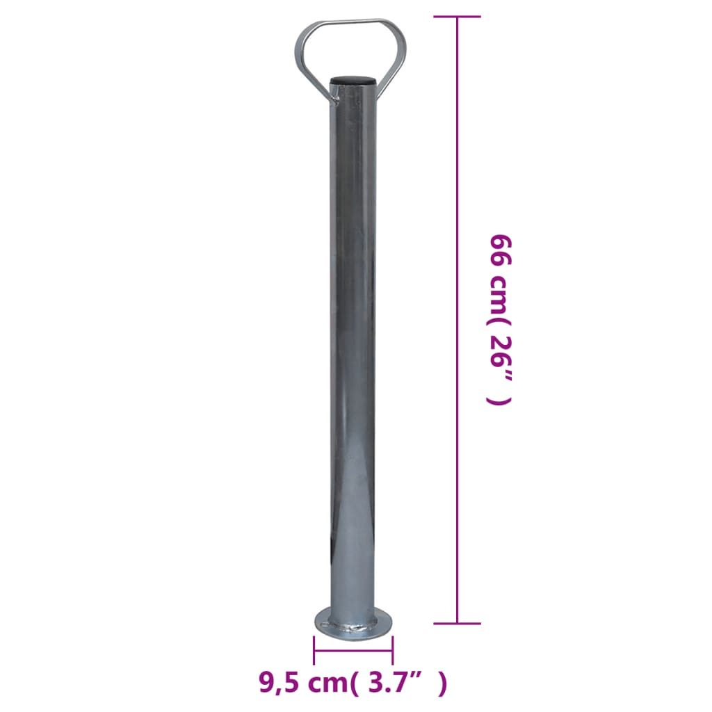 Utánfutó-orrkerék 2 tartócsővel és 2 osztott bilinccsel 60 mm