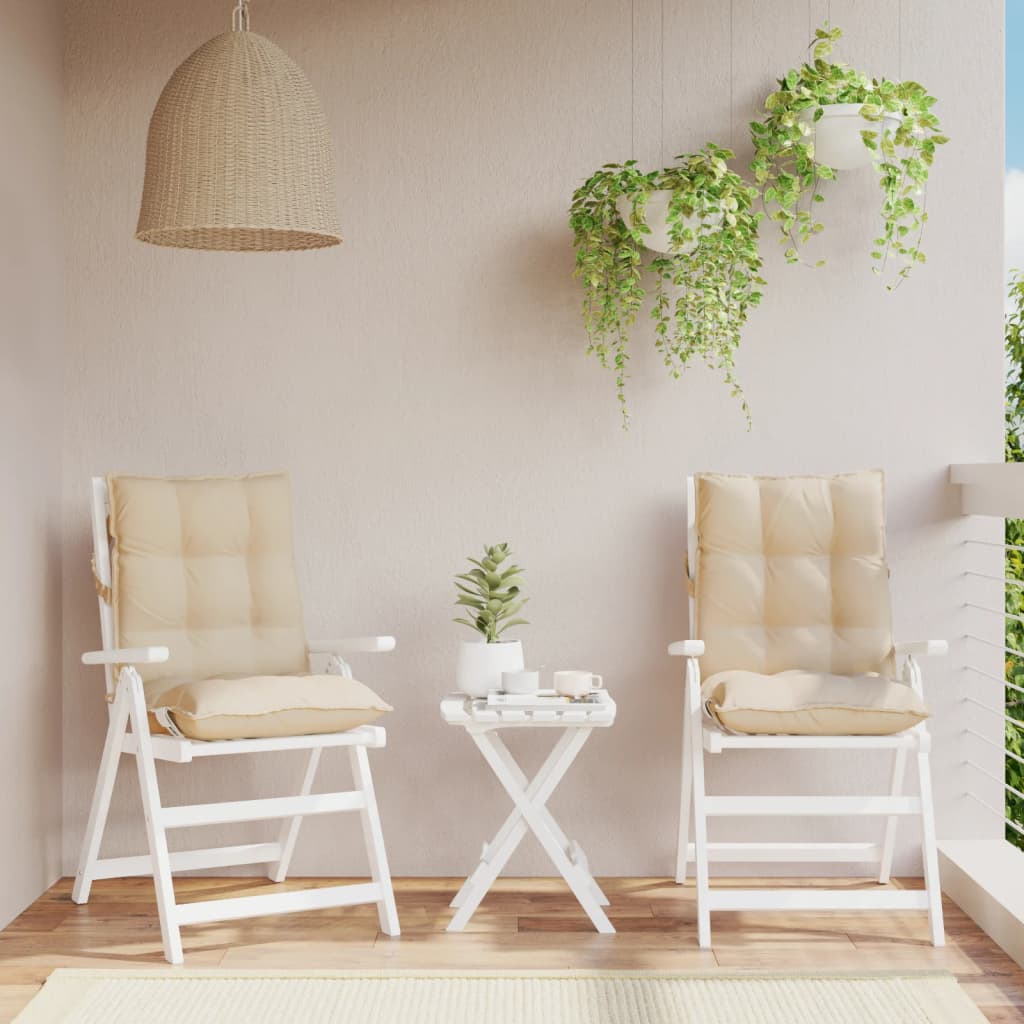 2 db bézs oxford szövet alacsony háttámlájú székpárna