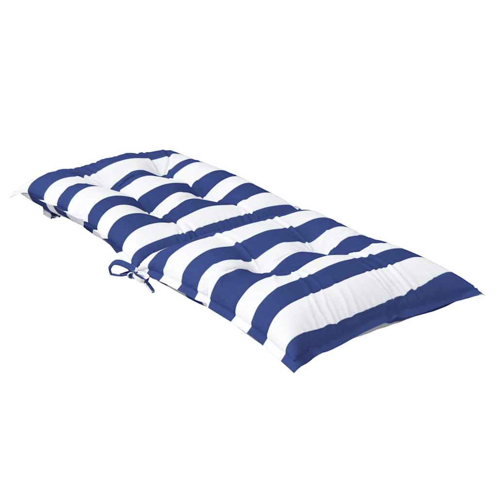 6 db kék és fehér csíkos szövet alacsony háttámlájú székpárna