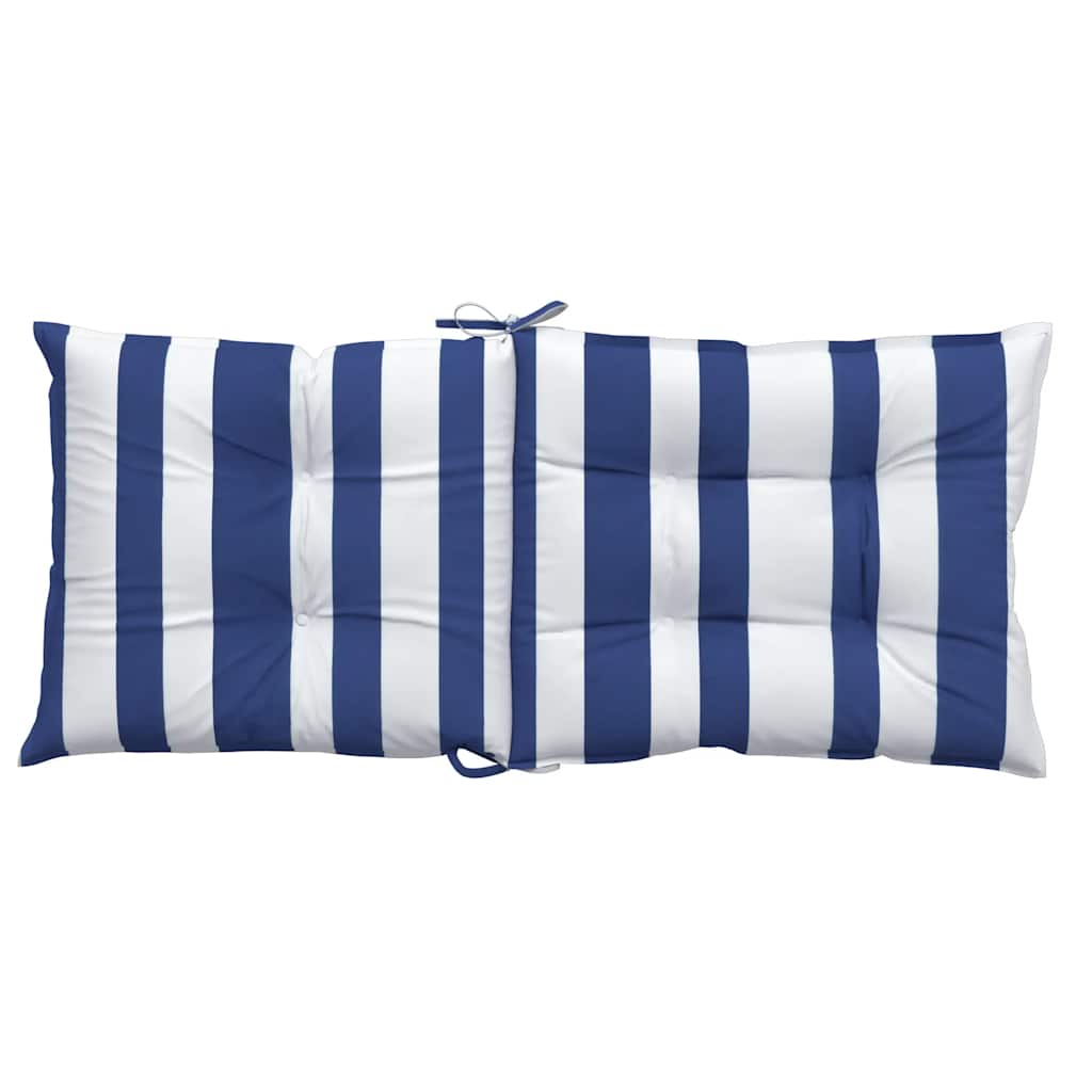 6 db kék és fehér csíkos szövet alacsony háttámlájú székpárna