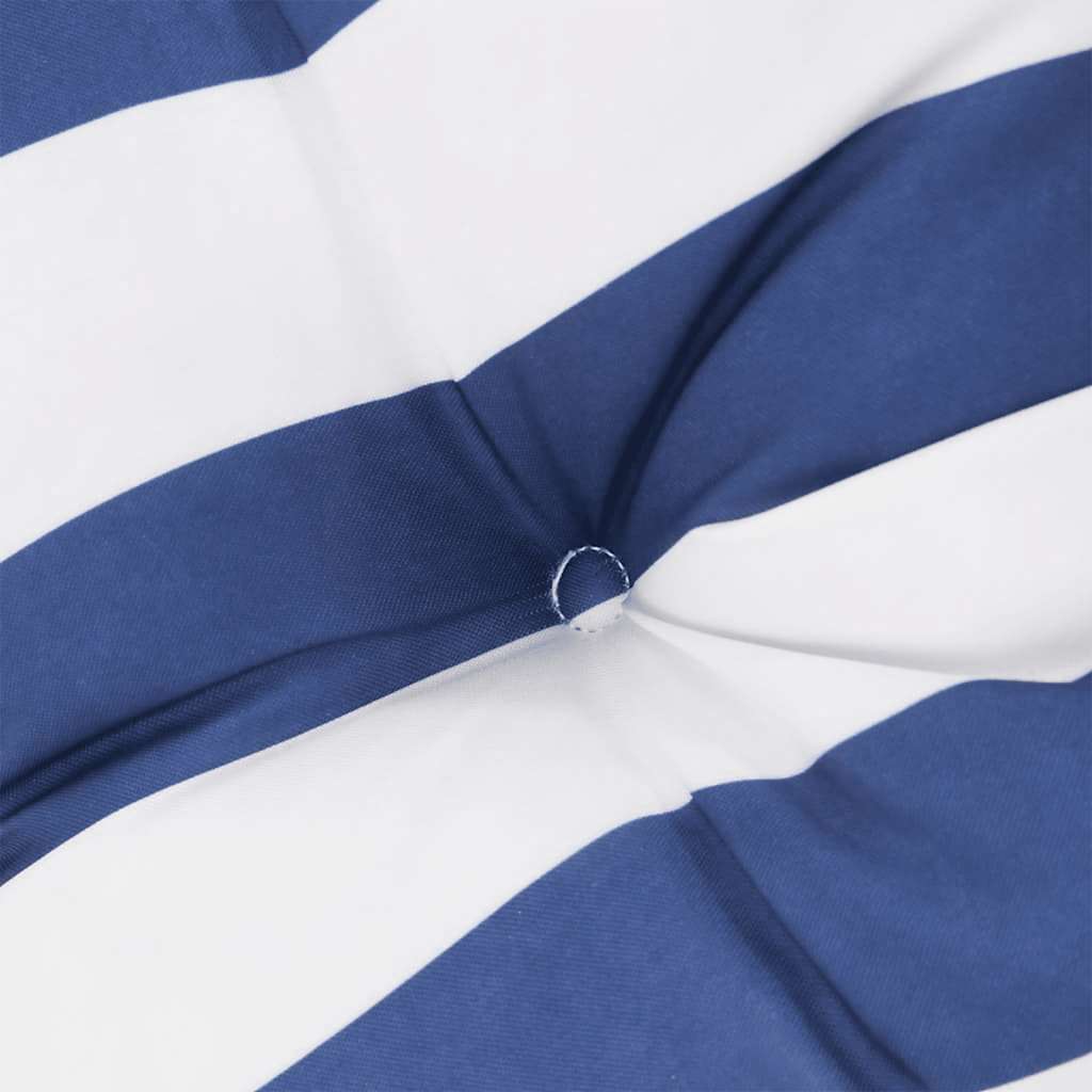 6 db kék és fehér csíkos szövet alacsony háttámlájú székpárna