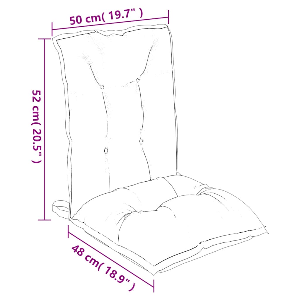 6 db kék és fehér csíkos szövet alacsony háttámlájú székpárna