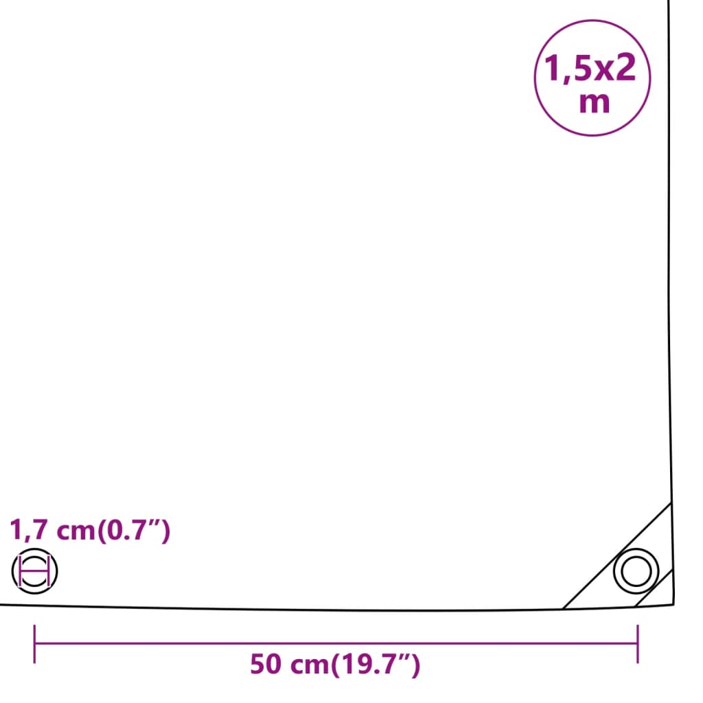 Antracitszürke ponyva 650 g/m² 1,5 x 2 m