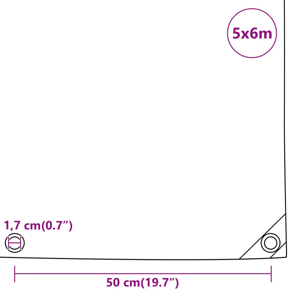 Antracitszürke ponyva 650 g/m² 5 x 6 m