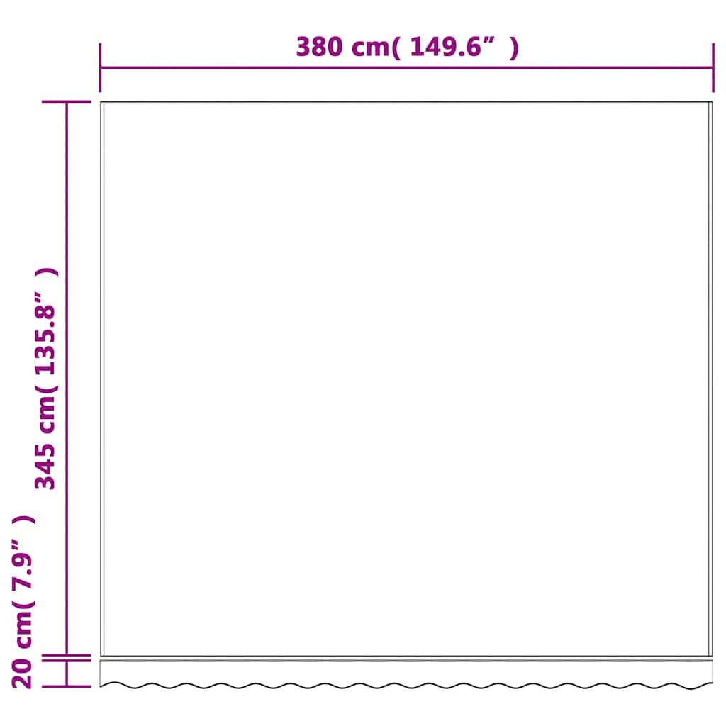 Többszínű csíkos pótszövet napellenzőhöz 4x3,5 m