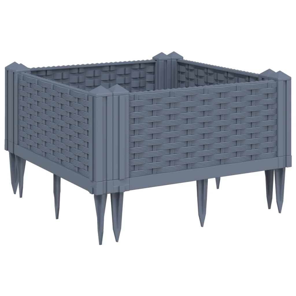 Szürke pp kerti virágláda cövekekkel 42,5 x 42,5 x 28,5 cm Szürke pp kerti virágláda cövekekkel 42,5 x 42,5 x 28,5 cm