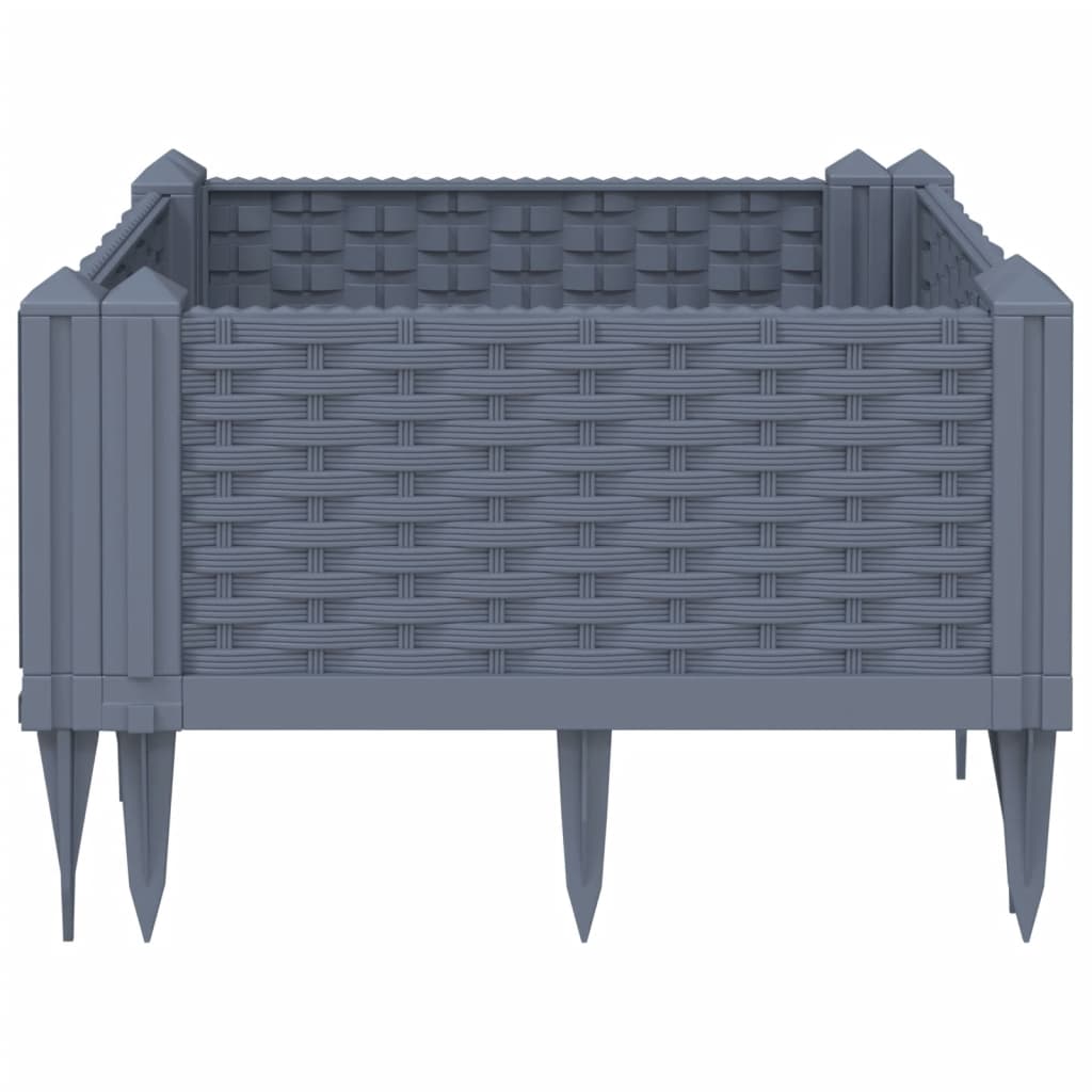 Szürke pp kerti virágláda cövekekkel 42,5 x 42,5 x 28,5 cm Szürke pp kerti virágláda cövekekkel 42,5 x 42,5 x 28,5 cm