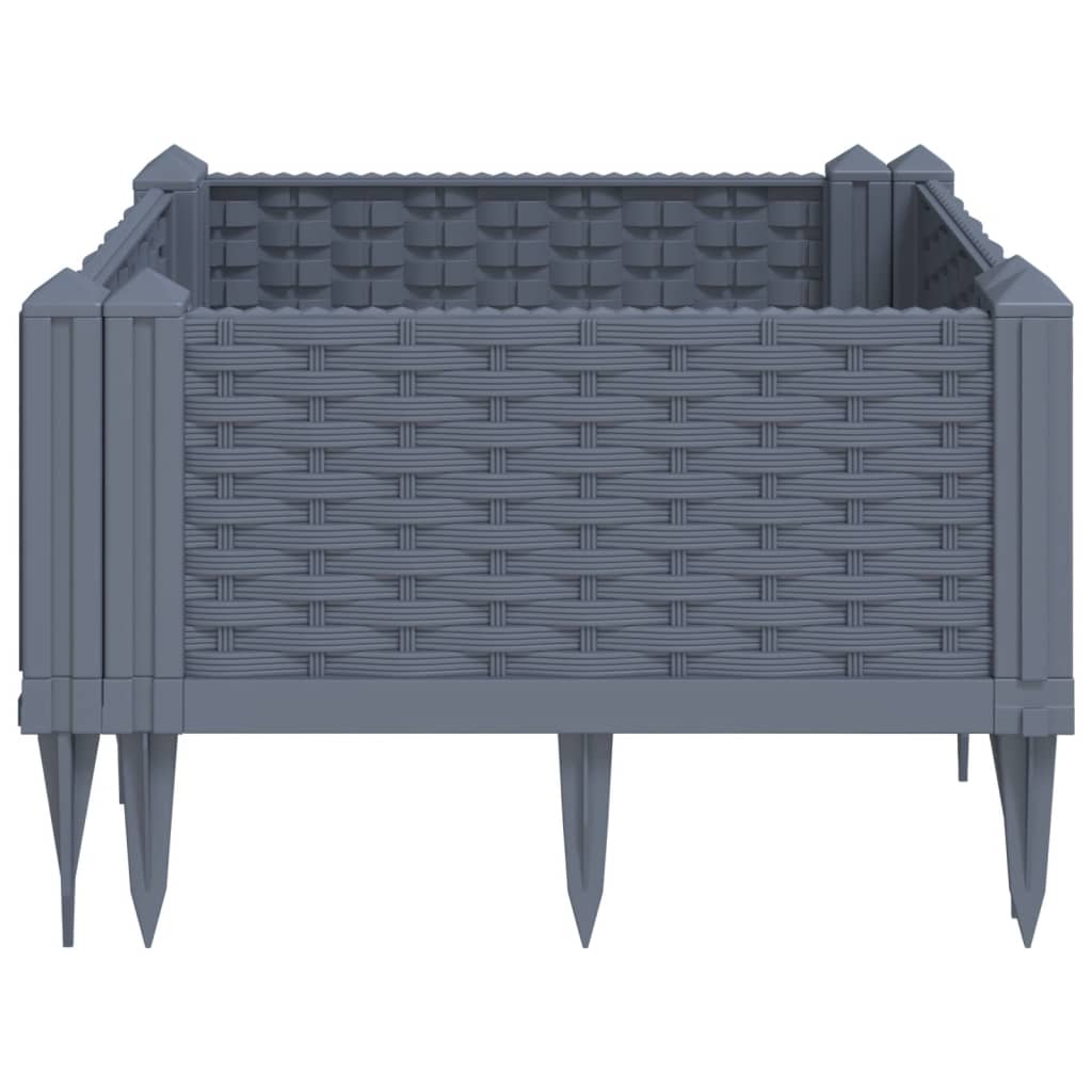 Szürke pp kerti virágláda cövekekkel 42,5 x 42,5 x 28,5 cm Szürke pp kerti virágláda cövekekkel 42,5 x 42,5 x 28,5 cm