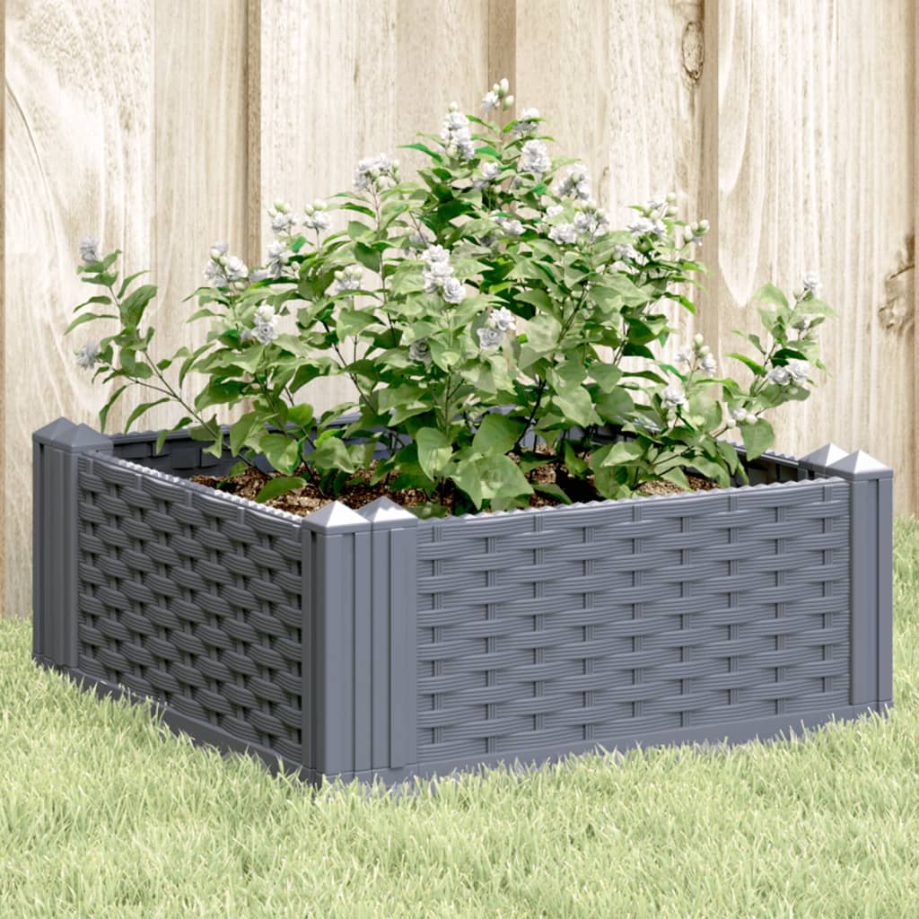 Szürke pp kerti virágláda cövekekkel 42,5 x 42,5 x 28,5 cm Szürke pp kerti virágláda cövekekkel 42,5 x 42,5 x 28,5 cm