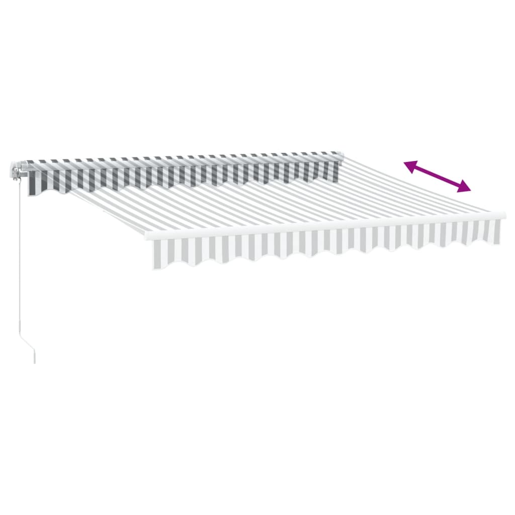 Antracitszürke-fehér led-es kézi napellenző 300 x 250 cm