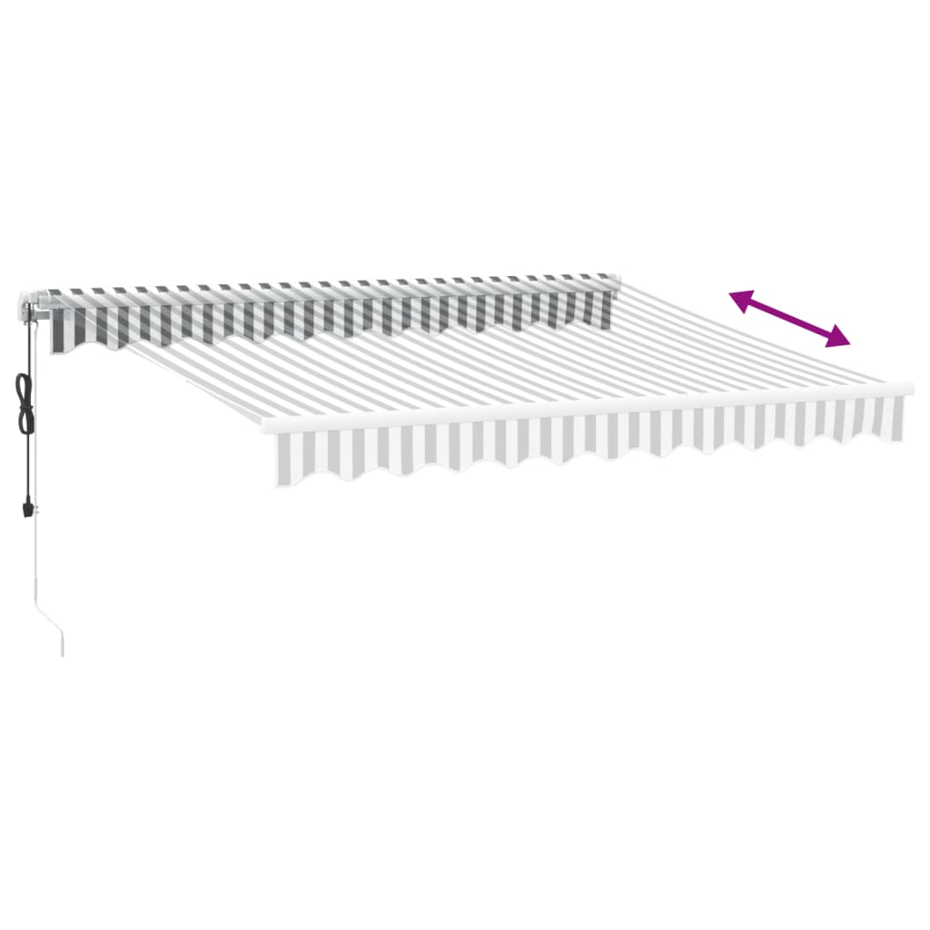 Antracit-fehér automata kihúzható napellenző led-del 300x250 cm