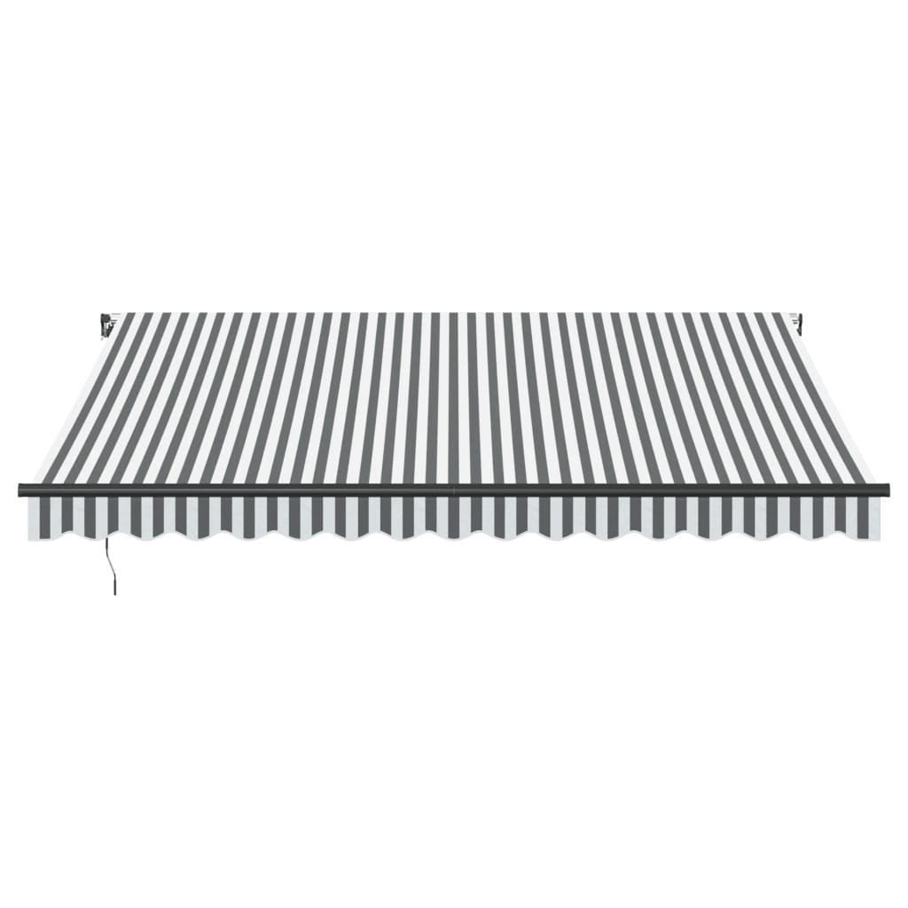 Antracitszürke és fehér kézzel kihúzható napellenző 400x350 cm