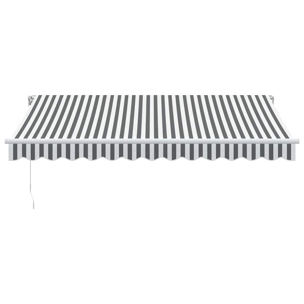 Antracitszürke-fehér kézzel kihúzható napellenző 350 x 250 cm