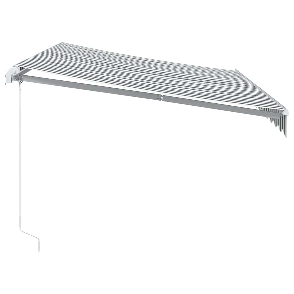 Antracitszürke-fehér kézzel kihúzható napellenző 350 x 250 cm