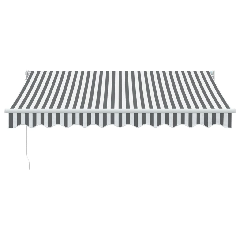 Antracit-fehér szövet-alumínium behúzható napellenző 3 x 2,5 m