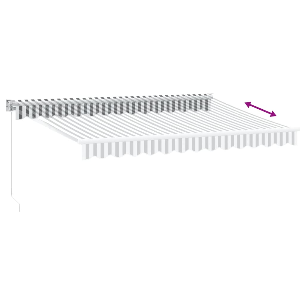 Antracit/fehér szövet/alumínium behúzható napellenző 3,5x2,5m