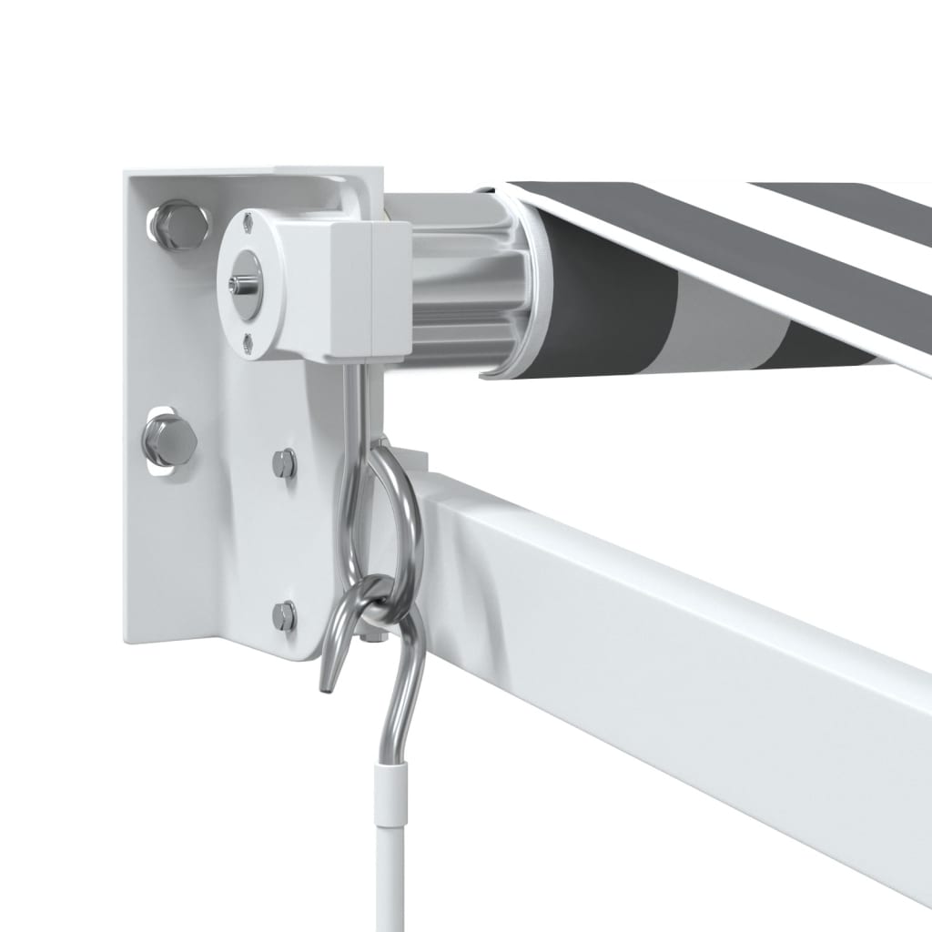 Antracit/fehér szövet/alumínium behúzható napellenző 3,5x2,5m