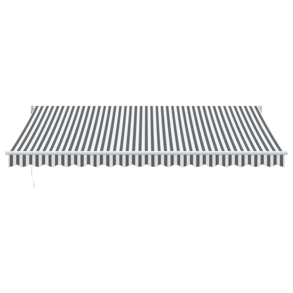 Antracit/fehér szövet és alumínium behúzható napellenző 4,5x3 m