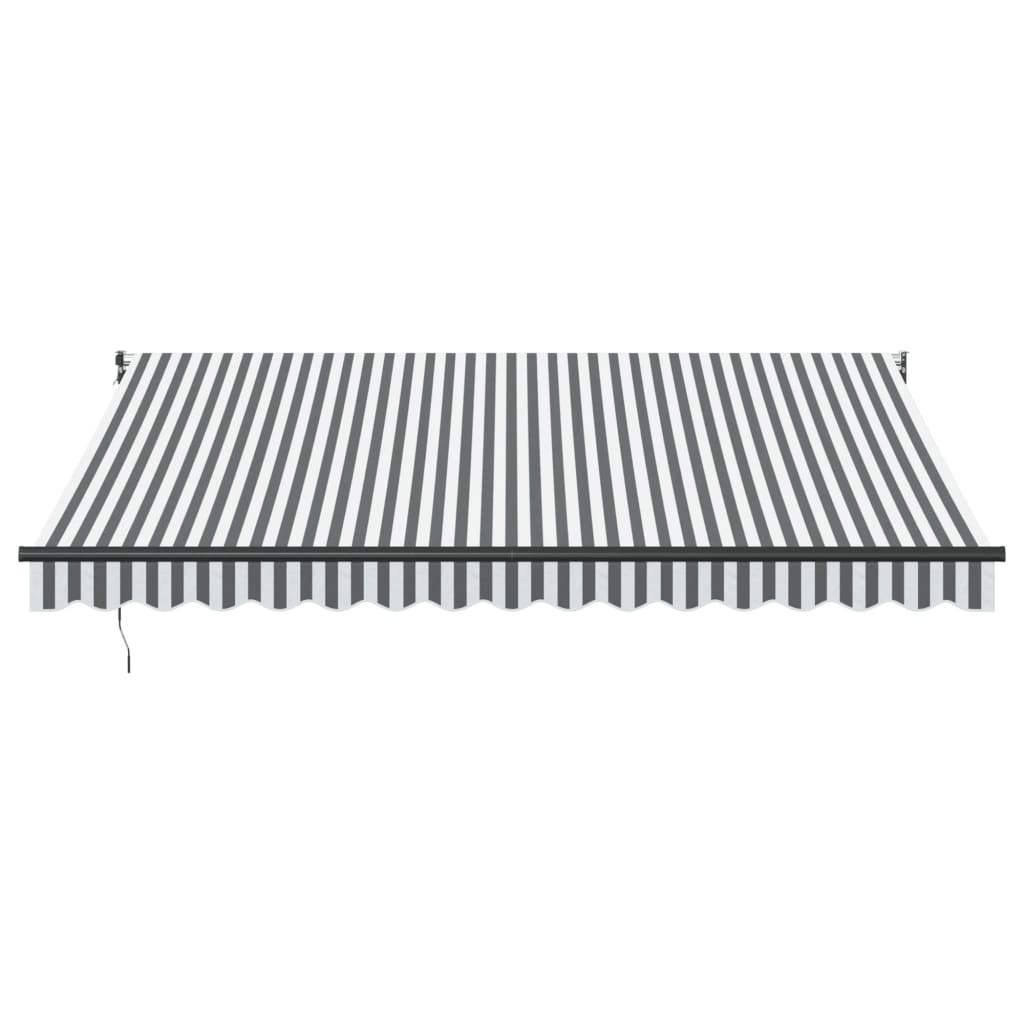 Antracit és fehér szövet és alumínium behúzható napellenző 4x3m