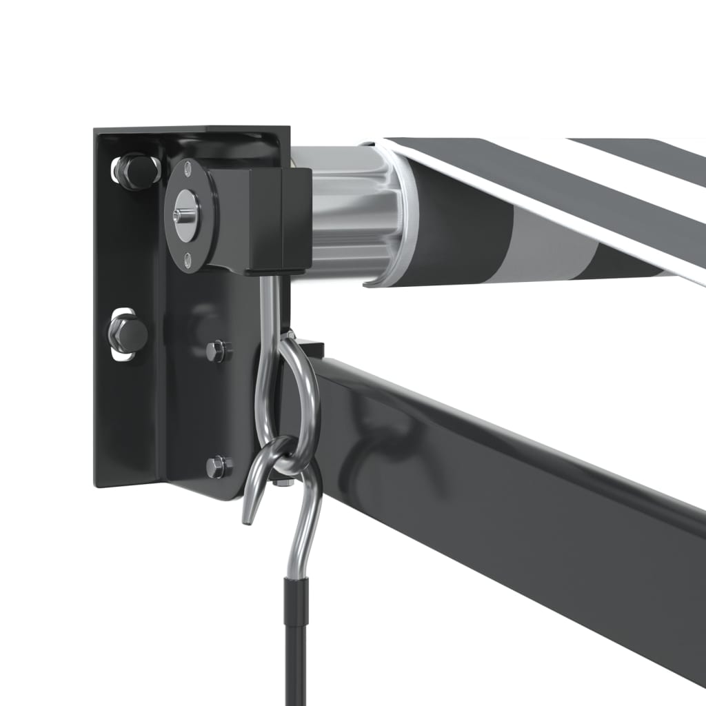 Antracit és fehér szövet és alumínium behúzható napellenző 4x3m