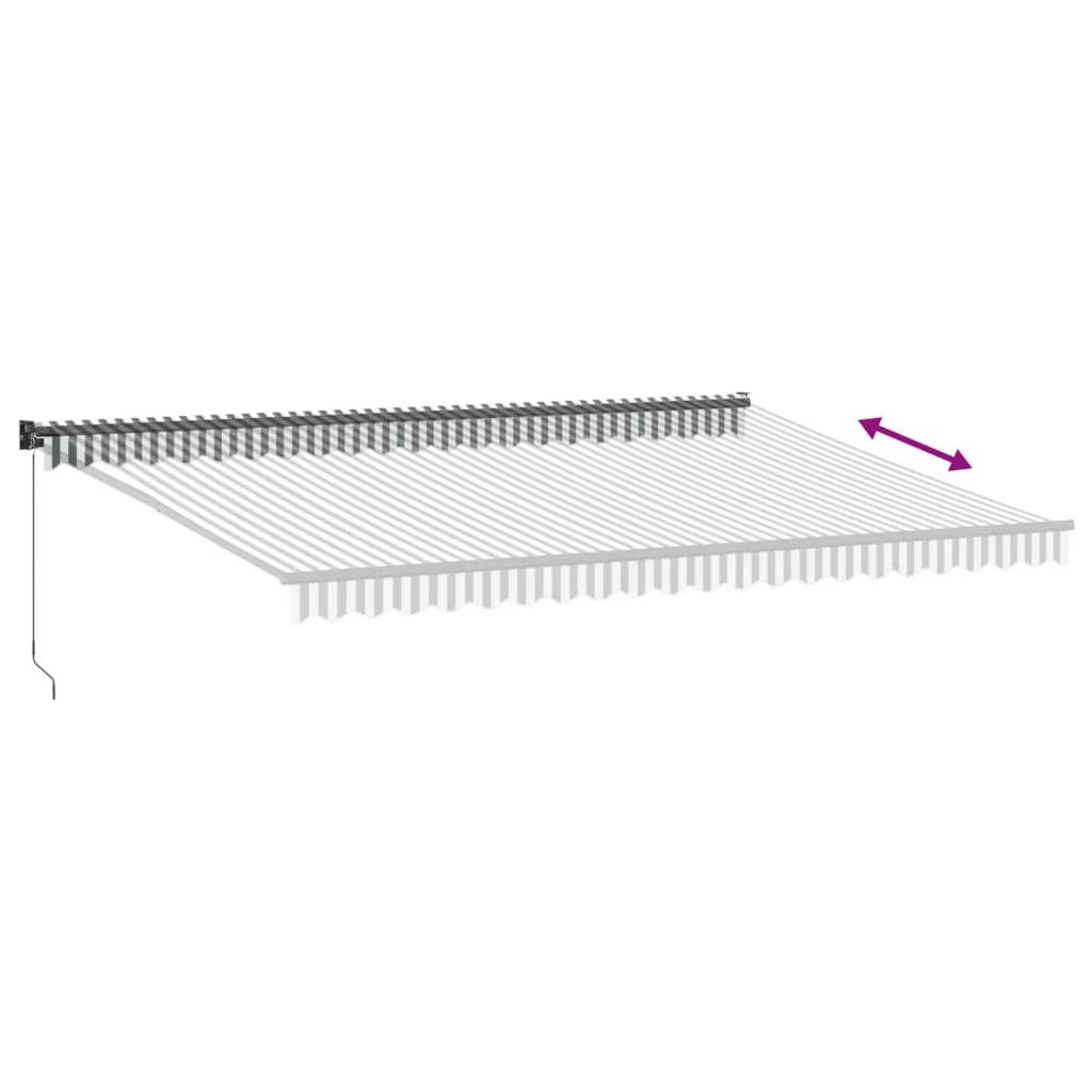 Antracit és fehér szövet és alumínium behúzható napellenző 5x3m