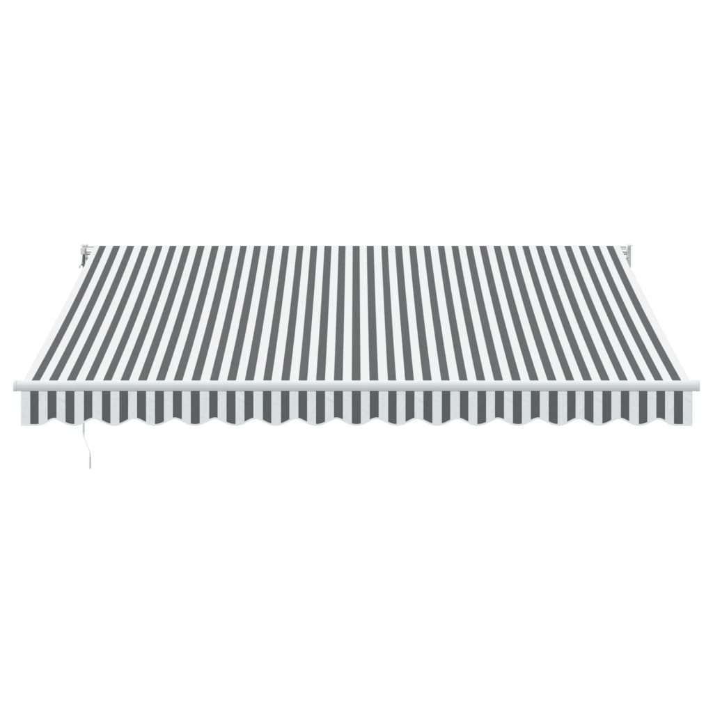 Antracit és fehér szövet és alumínium behúzható napellenző 4x3m