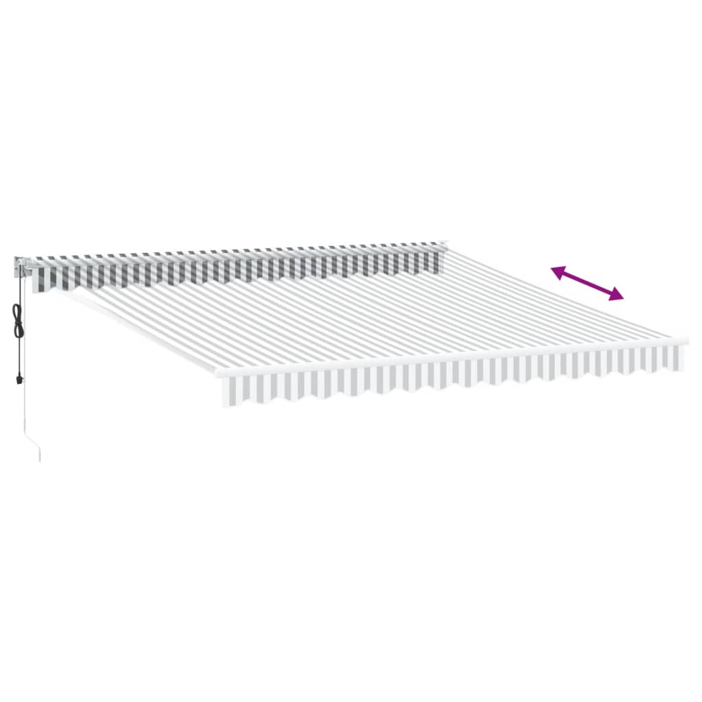 Antracit és fehér szövet és alumínium behúzható napellenző 4x3m