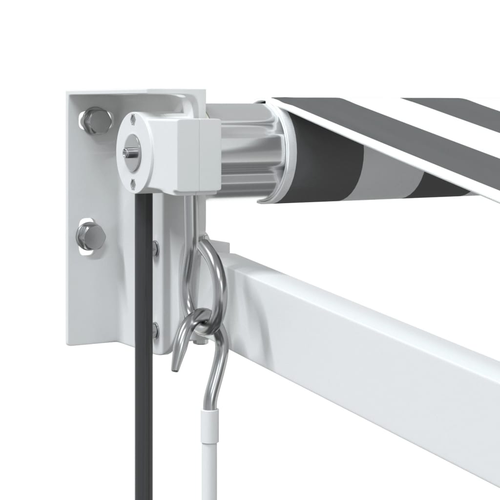 Antracit és fehér szövet és alumínium behúzható napellenző 4x3m