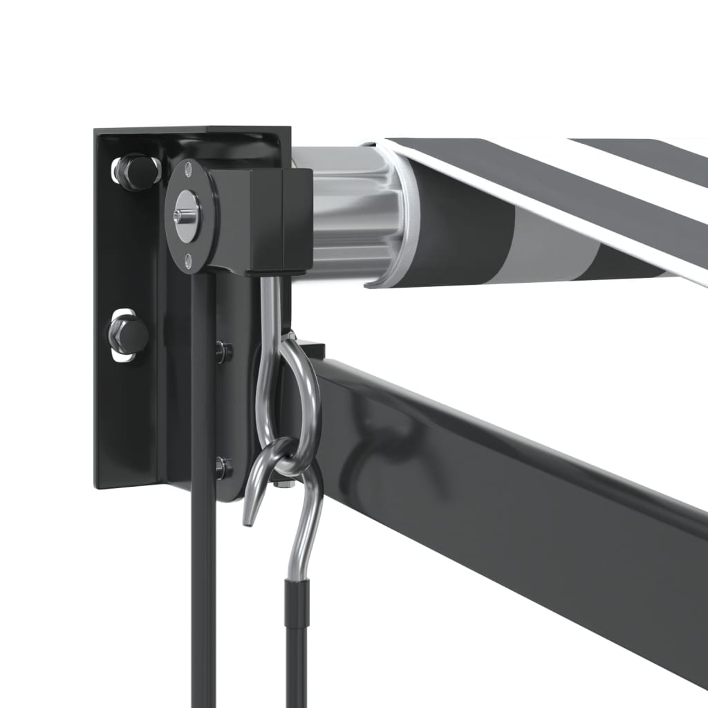 Antracit/fehér szövet/alumínium behúzható napellenző 3,5x2,5m