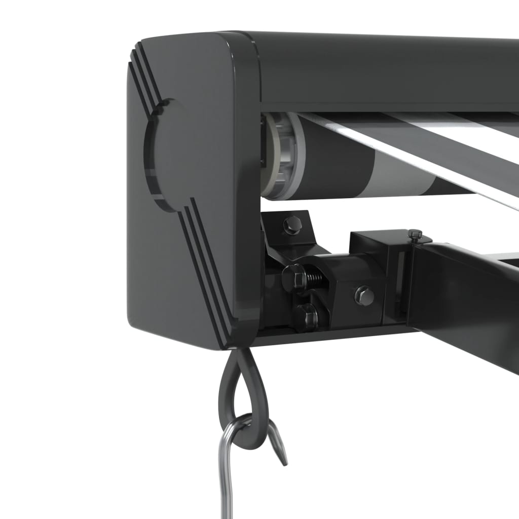 Antracit-fehér szövet-alumínium behúzható napellenző 3 x 2,5 m