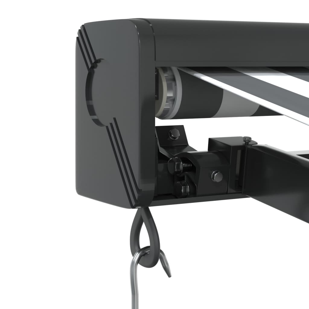 Antracit/fehér szövet/alumínium behúzható napellenző 3,5x2,5m