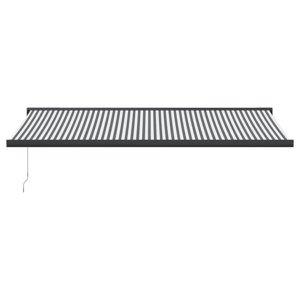 Antracit és fehér szövet és alumínium behúzható napellenző 5x3m