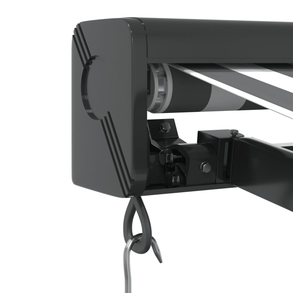 Antracit és fehér szövet és alumínium behúzható napellenző 5x3m