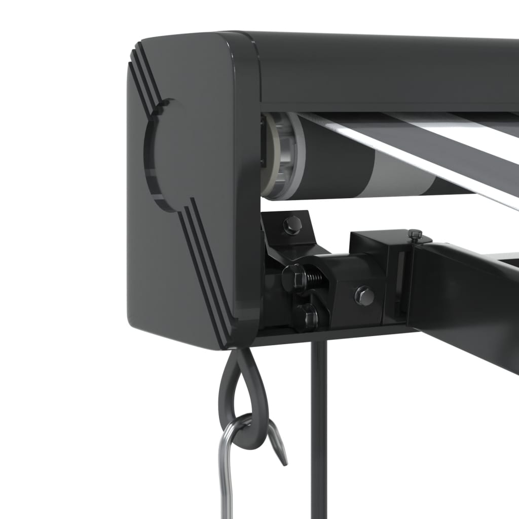 Antracit/fehér szövet és alumínium behúzható napellenző 4,5x3 m