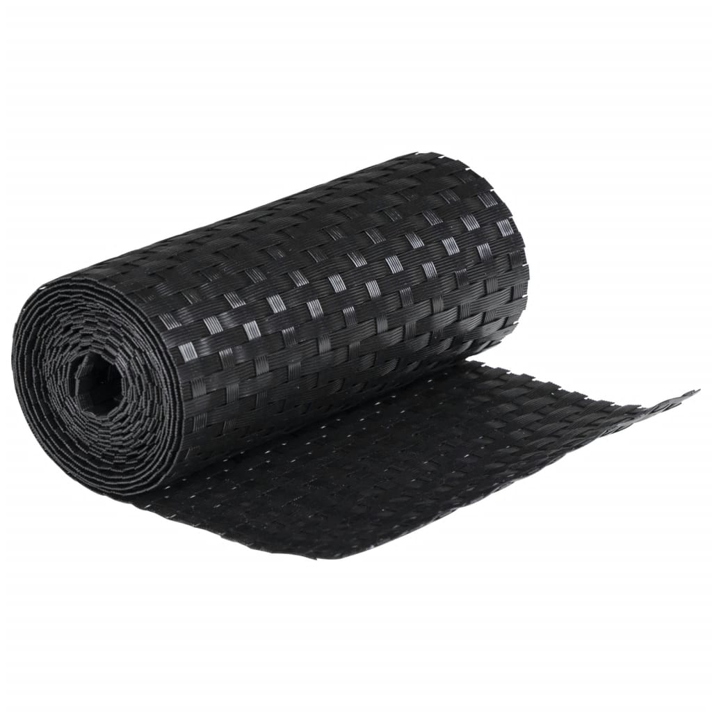 10 db fekete polyrattan erkélyparaván 255 x 19 cm