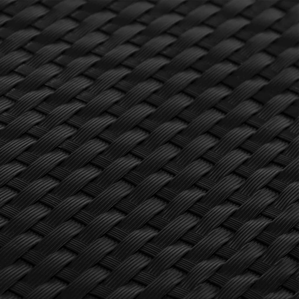 10 db fekete polyrattan erkélyparaván 255 x 19 cm