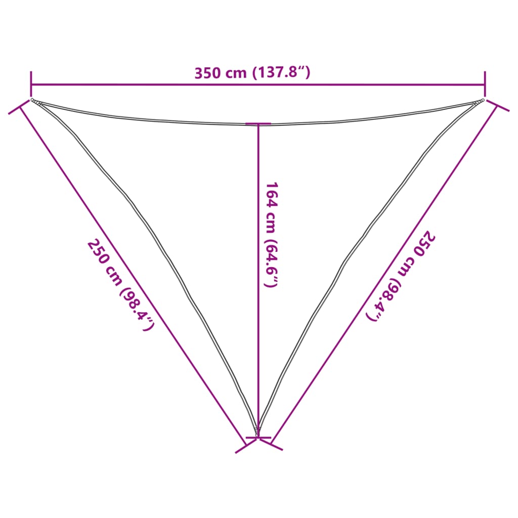 100% poliészter oxford szövet napvitorla 2,5x2,5x3,5 m